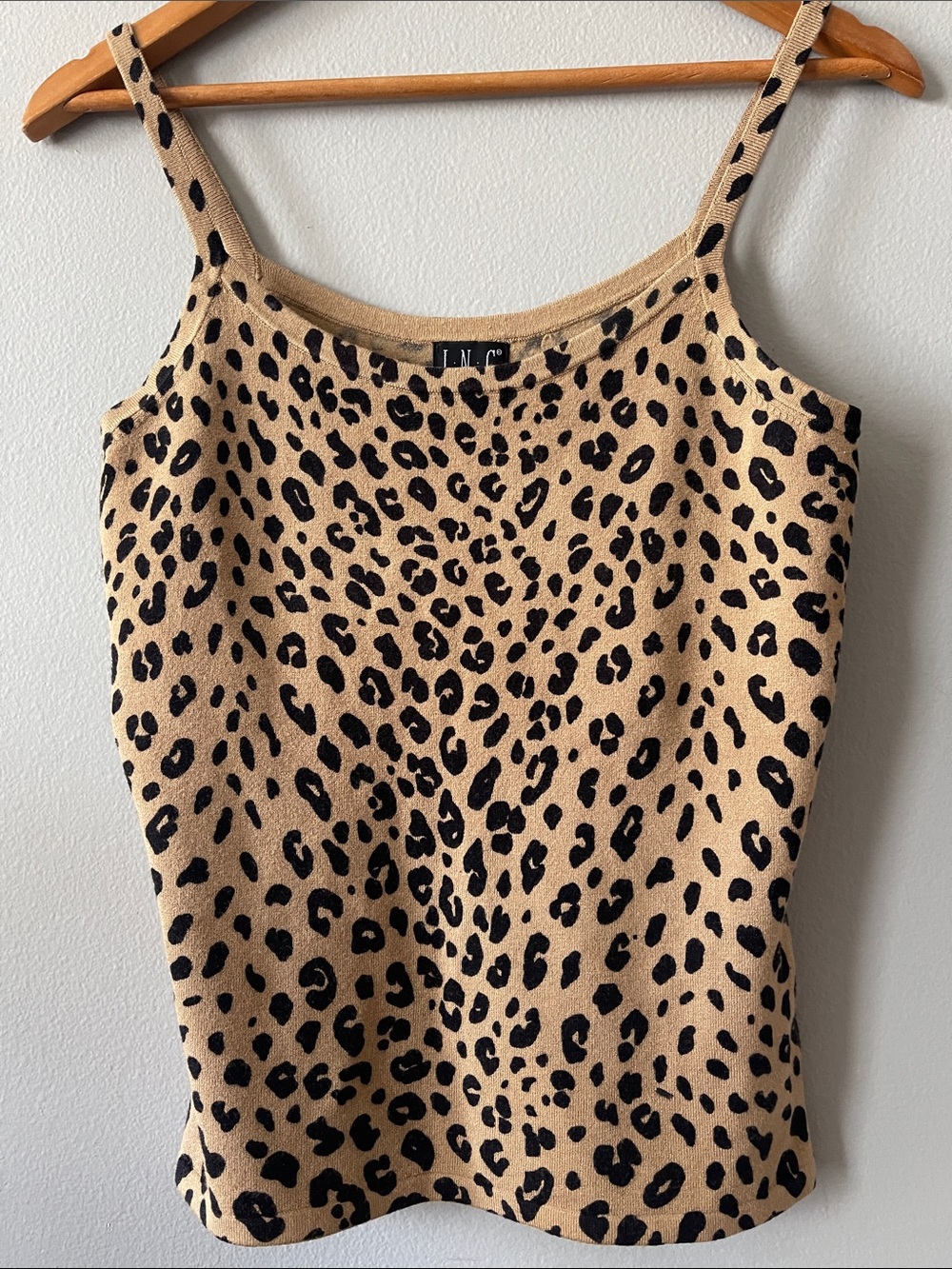 INC Y2K International Concepts Leopard Print Cami Tank - Tan & Black